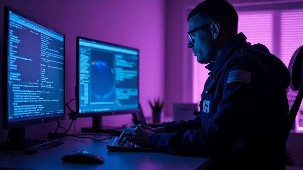 Analyst reviewing sensitive data at a secure workstation